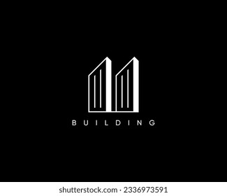 Building logo design template for business identity. Abstract city building symbol design concept.