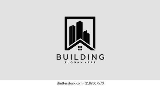 Plantilla de diseño de logotipo de construcción con concepto de estilo moderno