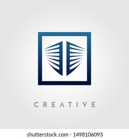 building logo design template. dark blue gradient Color line creative sign. Universal vector icon. construction Icons.