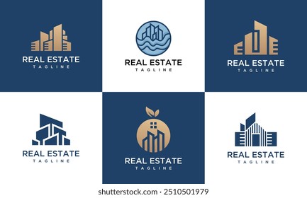 building logo design template set	