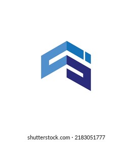 Design des Gebäudelogo in Blau 