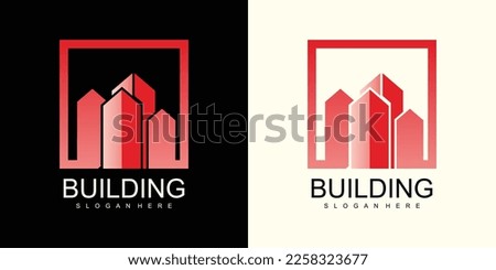 Building logo design with unique idea, real estate, apartment, house