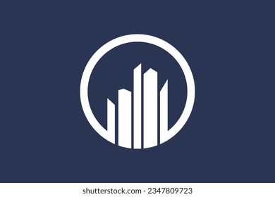 Building logo design with unique style creative concept Premium Vector