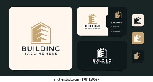 Building logo design vector. Logo can be used for icon, brand, monogram, home, real estate, and business company