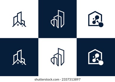 Building logo design vector collection with creative unique element idea