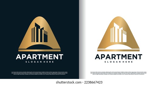 building logo design vector with creative and unique style concept premium vector