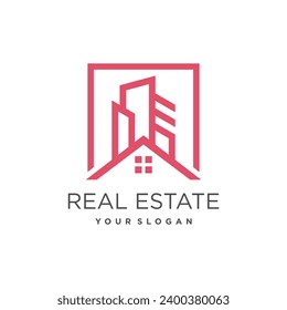Building logo design vector with creative modern idea style