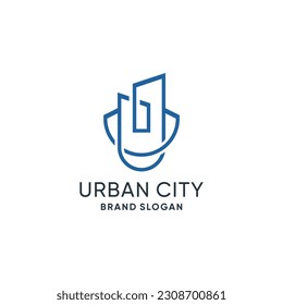 Icono vectorial de diseño de logotipo de construcción con estilo creativo