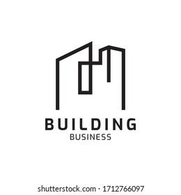 Building logo design. Vector illustration. Suitable for real estate, contruction, architecture, and other businesses.