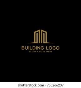 Building logo design, vector illustration