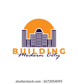 Vector de diseño de logotipo de construcción con concepto moderno. Construcción de edificios de la ciudad abstracta para la inspiración del diseño del logotipo