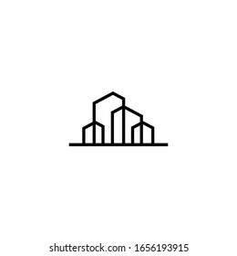 Building Logo Design Vector mono line