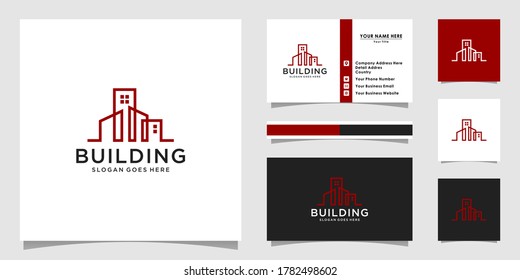 Building Logo Design Vector mono line