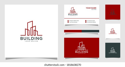 Building Logo Design Vector mono line
