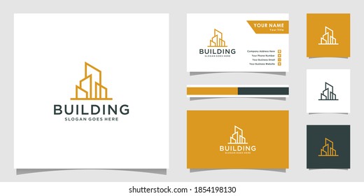 Building Logo Design Vector mono line