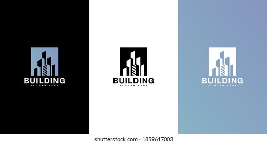 Building Logo Design Vector mono line