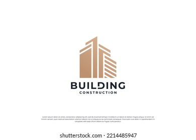 Building logo design vector. real estate business logo template.