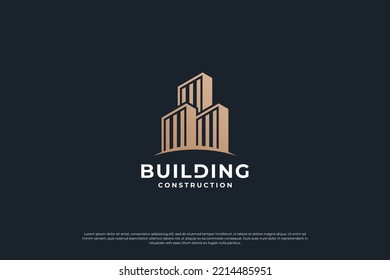 Building logo design vector. real estate business logo template.