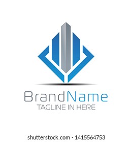 Building Logo formed with minimalist shape
