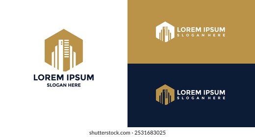 building logo with gold color