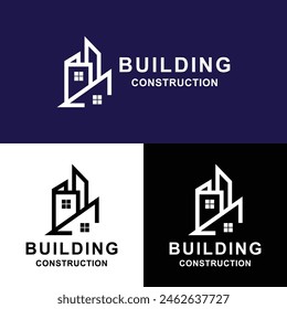 Construyendo Ilustración vectorial de Diseño gráfico de logotipo. Bueno para la marca, publicidad, bienes raíces, construcción, hogar, hogar y tarjetas de visita