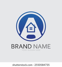 Diseño de la Ilustración vectorial del hogar y de la casa del logotipo del edificio, Plantilla del logotipo inmobiliario, icono del logotipo