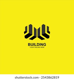ícone de logotipo de construção com ilustração de vetor criativo