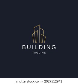 Building logo icon design template flat vector