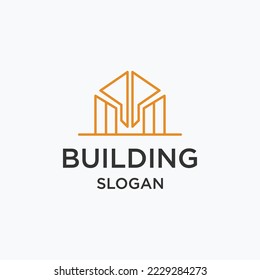 Building logo icon flat design template