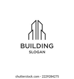 Building logo icon flat design template