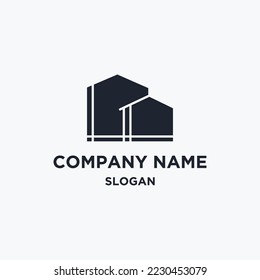 Building logo icon flat design template 