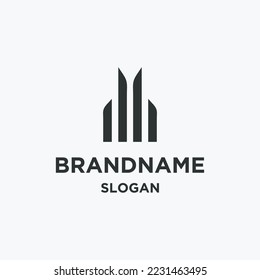 Building logo icon flat design template