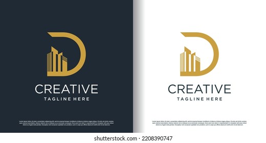 Baulogo-Symbol mit Buchstabe d Design-Premium-Vektorgrafik