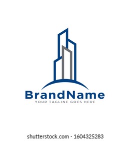Building logo icon vector. Building architecture logo template. Simple design on white background.