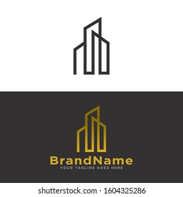 Building logo icon vector. Building architecture logo template. Simple design on white background.