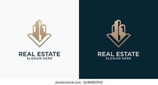 Diseño de Vector de icono de logotipo de construcción con letra de monograma lineal V.