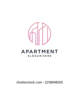 Building logo idea with abstract concept design Premium Vector