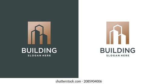 Building logo idea with modern concept Premium Vector