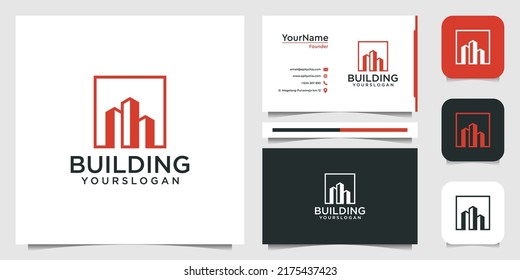 Building logo illustraction vector graphic design template. Good for business, company, icon, modern, technology, internet, brand, advertising, and business card