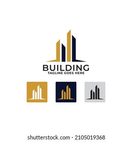 Building logo illustration vector graphic design in line art style. Good for brand, advertising, real estate, construction, house, home, and business card.