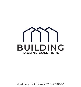 Building logo illustration vector graphic design in line art style. Good for brand, advertising, real estate, construction, house, home, and business card.