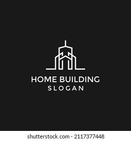  Building logo illustration vector graphic design in line art style. Good for brands  advertising  real estate  construction  homes  homes and business cards