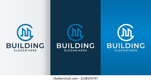 Building logo with initial C and gradient