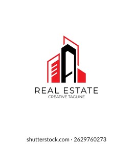 Building logo with letter A. Logo template for real estate, architecture and construction company