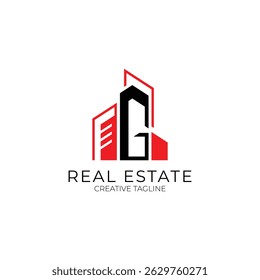 Building logo with letter G. Logo template for real estate, architecture and construction company