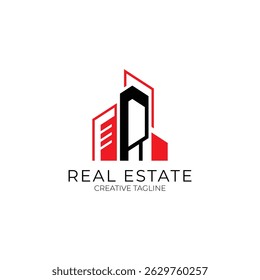 Building logo with letter R. Logo template for real estate, architecture and construction company