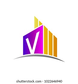 Building Logo With Letter V