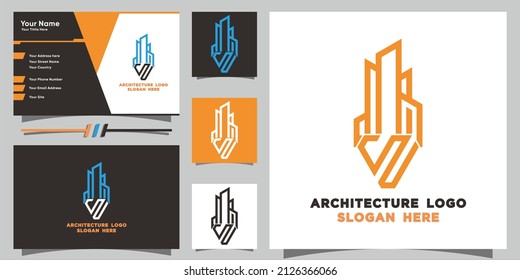 Letra W del logotipo de construcción como sombra con el estilo moderno creativo Vector Premium 