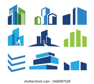the building logo and line building