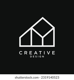 Logotipo de construcción, línea, icono, logotipo sencillo y limpio y vectores